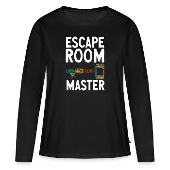 Salle d’évasion - T-shirt manches longues Premium bio Femme - noir - Devant - Julia (174cm)