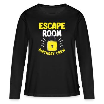 Salle d’évasion - T-shirt manches longues Premium bio Femme - noir - Devant - Julia (174cm)