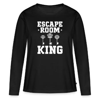 Salle d’évasion - T-shirt manches longues Premium bio Femme - noir - Devant - Julia (174cm)