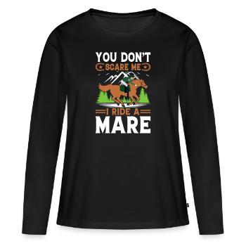 Vous ne me faites pas peur, je monte une jument ! - T-shirt manches longues Premium bio Femme - noir - Devant - Julia (174cm)