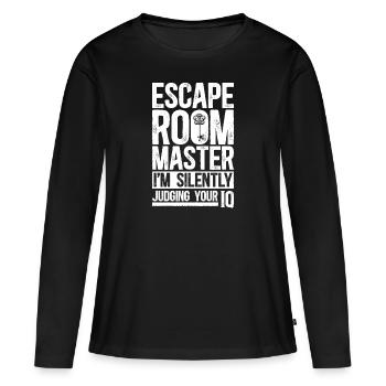 Salle d’évasion - T-shirt manches longues Premium bio Femme - noir - Devant - Julia (174cm)
