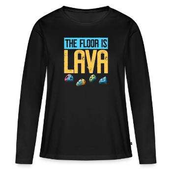 Le sol est en bloc de lave - T-shirt manches longues Premium bio Femme - noir - Devant - Julia (174cm)