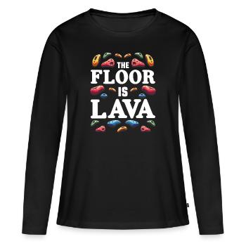 Le sol est en bloc de lave - T-shirt manches longues Premium bio Femme - noir - Devant - Julia (174cm)