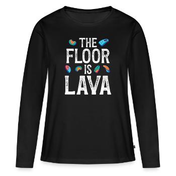 Le sol est en bloc de lave - T-shirt manches longues Premium bio Femme - noir - Devant - Julia (174cm)
