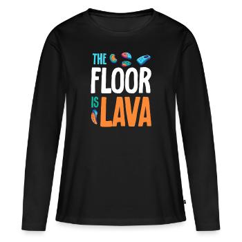 Le sol est en bloc de lave - T-shirt manches longues Premium bio Femme - noir - Devant - Julia (174cm)