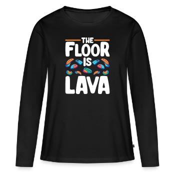 Le sol est en bloc de lave - T-shirt manches longues Premium bio Femme - noir - Devant - Julia (174cm)