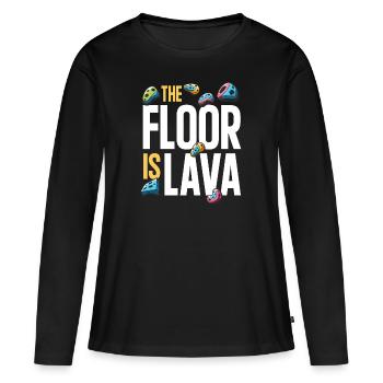 Le sol est en bloc de lave - T-shirt manches longues Premium bio Femme - noir - Devant - Julia (174cm)