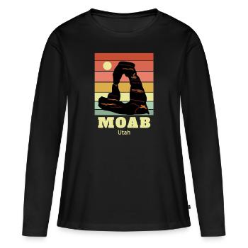 Moab, Utah - T-shirt manches longues Premium bio Femme - noir - Devant - Julia (174cm)
