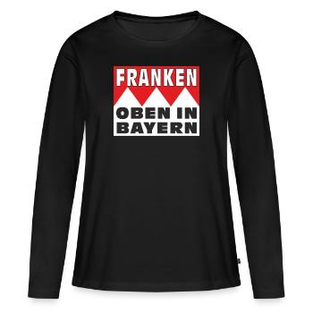 FRANCONIA UP EN BAVIÈRE - T-shirt manches longues Premium bio Femme - noir - Devant - Julia (174cm)