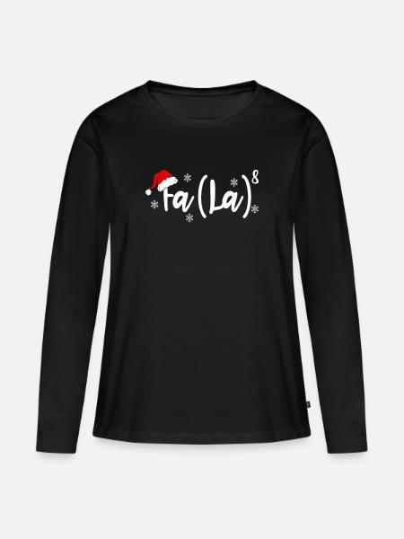 Funny Christmas Math Teacher Fa La8 Equations - Frauen Premium Bio Langarmshirt - Schwarz