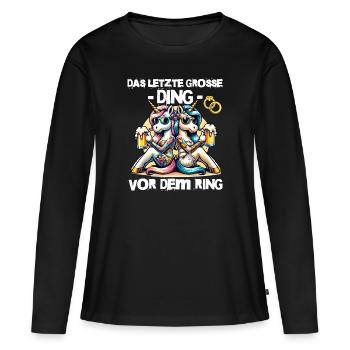 Enterrement de vie de garçon Mariée Enterrement de vie de jeune fille Grondement de femmes - T-shirt manches longues Premium bio Femme - noir - Devant - Julia (174cm)