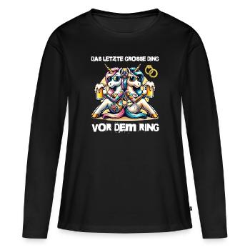 Enterrement de vie de garçon Mariée Enterrement de vie de jeune fille Grondement de femmes - T-shirt manches longues Premium bio Femme - noir - Devant - Julia (174cm)