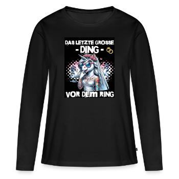 Enterrement de vie de garçon Mariée Enterrement de vie de jeune fille Grondement de femmes - T-shirt manches longues Premium bio Femme - noir - Devant - Julia (174cm)