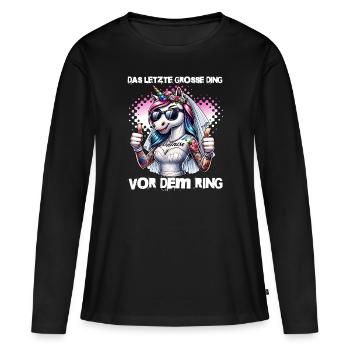 Enterrement de vie de garçon Mariée Enterrement de vie de jeune fille Grondement de femmes - T-shirt manches longues Premium bio Femme - noir - Devant - Julia (174cm)