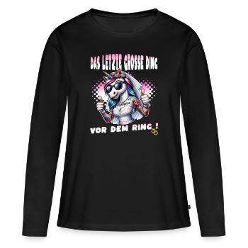 Enterrement de vie de garçon Mariée Enterrement de vie de jeune fille Grondement de femmes - T-shirt manches longues Premium bio Femme - noir - Devant - Julia (174cm)