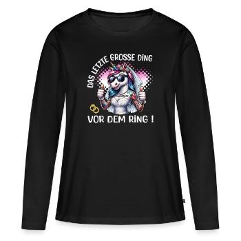 Enterrement de vie de garçon Mariée Enterrement de vie de jeune fille Grondement de femmes - T-shirt manches longues Premium bio Femme - noir - Devant - Julia (174cm)