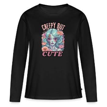 Creepy But Cute. - Women's Premium Organic Long Sleeve Shirt - black - Front - Julia (174cm)