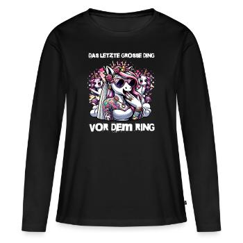 Enterrement de vie de garçon Mariée Enterrement de vie de jeune fille Grondement de femmes - T-shirt manches longues Premium bio Femme - noir - Devant - Julia (174cm)