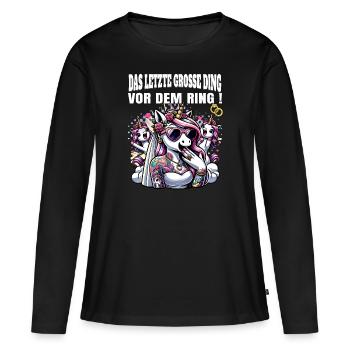 Enterrement de vie de garçon Mariée Enterrement de vie de jeune fille Grondement de femmes - T-shirt manches longues Premium bio Femme - noir - Devant - Julia (174cm)
