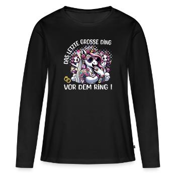 Enterrement de vie de garçon Mariée Enterrement de vie de jeune fille Grondement de femmes - T-shirt manches longues Premium bio Femme - noir - Devant - Julia (174cm)