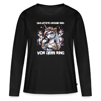 Enterrement de vie de garçon Mariée Enterrement de vie de jeune fille Grondement de femmes - T-shirt manches longues Premium bio Femme - noir - Devant - Julia (174cm)
