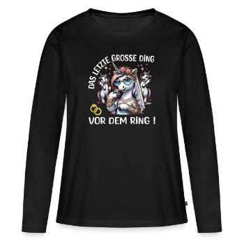 Enterrement de vie de garçon Mariée Enterrement de vie de jeune fille Grondement de femmes - T-shirt manches longues Premium bio Femme - noir - Devant - Julia (174cm)