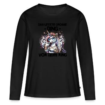 Enterrement de vie de garçon Mariée Enterrement de vie de jeune fille Grondement de femmes - T-shirt manches longues Premium bio Femme - noir - Devant - Julia (174cm)