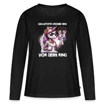 Enterrement de vie de garçon Mariée Enterrement de vie de jeune fille Grondement de femmes - T-shirt manches longues Premium bio Femme - noir - Devant - Julia (174cm)
