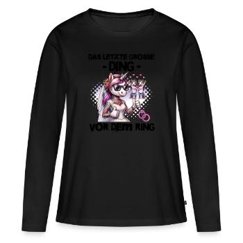 Enterrement de vie de garçon Mariée Enterrement de vie de jeune fille Grondement de femmes - T-shirt manches longues Premium bio Femme - noir - Devant - Julia (174cm)