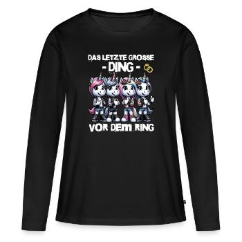 Enterrement de vie de garçon Mariée Enterrement de vie de jeune fille Grondement de femmes - T-shirt manches longues Premium bio Femme - noir - Devant - Julia (174cm)