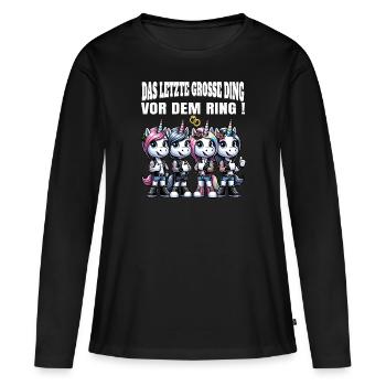 Enterrement de vie de garçon Mariée Enterrement de vie de jeune fille Grondement de femmes - T-shirt manches longues Premium bio Femme - noir - Devant - Julia (174cm)