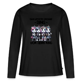 Enterrement de vie de garçon Mariée Enterrement de vie de jeune fille Grondement de femmes - T-shirt manches longues Premium bio Femme - noir - Devant - Julia (174cm)