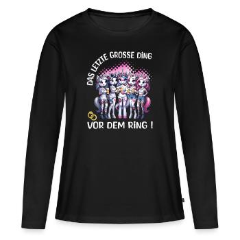 Enterrement de vie de garçon Mariée Enterrement de vie de jeune fille Grondement de femmes - T-shirt manches longues Premium bio Femme - noir - Devant - Julia (174cm)
