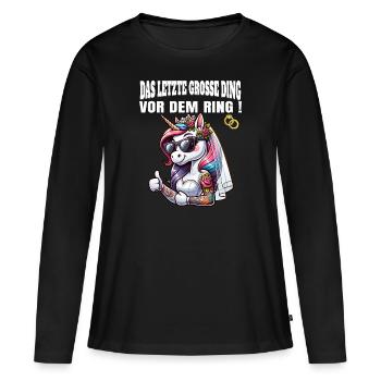 Enterrement de vie de garçon Mariée Enterrement de vie de jeune fille Grondement de femmes - T-shirt manches longues Premium bio Femme - noir - Devant - Julia (174cm)