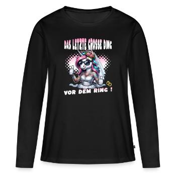Enterrement de vie de garçon Mariée Enterrement de vie de jeune fille Grondement de femmes - T-shirt manches longues Premium bio Femme - noir - Devant - Julia (174cm)