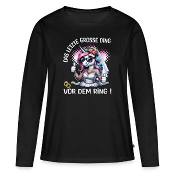Enterrement de vie de garçon Mariée Enterrement de vie de jeune fille Grondement de femmes - T-shirt manches longues Premium bio Femme - noir - Devant - Julia (174cm)