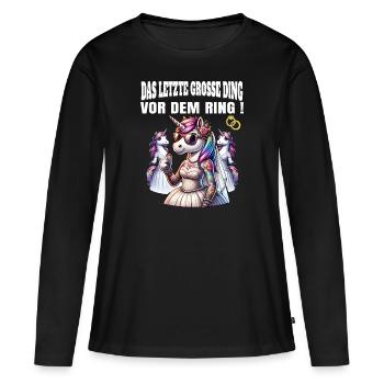 Enterrement de vie de garçon Mariée Enterrement de vie de jeune fille Grondement de femmes - T-shirt manches longues Premium bio Femme - noir - Devant - Julia (174cm)