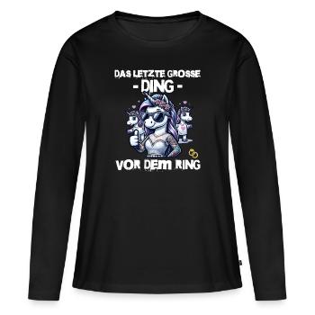 Enterrement de vie de garçon Mariée Enterrement de vie de jeune fille Grondement de femmes - T-shirt manches longues Premium bio Femme - noir - Devant - Julia (174cm)