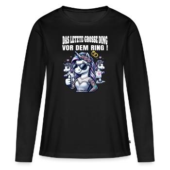 Enterrement de vie de garçon Mariée Enterrement de vie de jeune fille Grondement de femmes - T-shirt manches longues Premium bio Femme - noir - Devant - Julia (174cm)