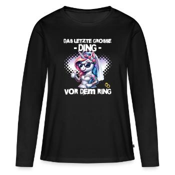 Enterrement de vie de garçon Mariée Enterrement de vie de jeune fille Grondement de femmes - T-shirt manches longues Premium bio Femme - noir - Devant - Julia (174cm)