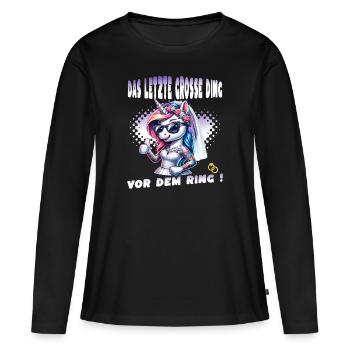 Enterrement de vie de garçon Mariée Enterrement de vie de jeune fille Grondement de femmes - T-shirt manches longues Premium bio Femme - noir - Devant - Julia (174cm)