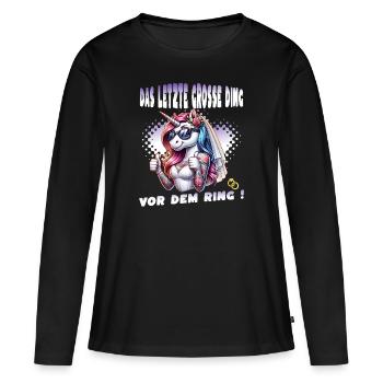 Enterrement de vie de garçon Mariée Enterrement de vie de jeune fille Grondement de femmes - T-shirt manches longues Premium bio Femme - noir - Devant - Julia (174cm)