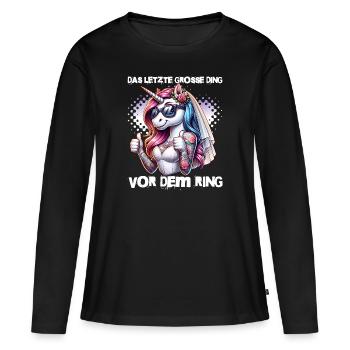 Enterrement de vie de garçon Mariée Enterrement de vie de jeune fille Grondement de femmes - T-shirt manches longues Premium bio Femme - noir - Devant - Julia (174cm)