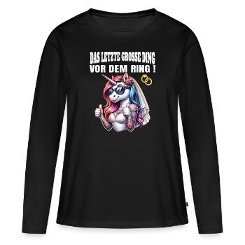 Enterrement de vie de garçon Mariée Enterrement de vie de jeune fille Grondement de femmes - T-shirt manches longues Premium bio Femme - noir - Devant - Julia (174cm)