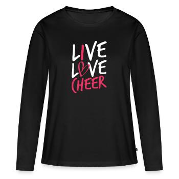 Leben Liebe Jubel - Frauen Premium Bio Langarmshirt - Schwarz - Vorne - Julia (174cm)