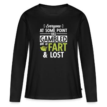 fart farting farting farting - Women's Premium Organic Long Sleeve Shirt - black - Front - Julia (174cm)