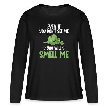 fart farting farting farting - Women's Premium Organic Long Sleeve Shirt - black - Front - Julia (174cm)