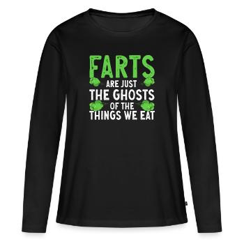 fart farting farting farting - Women's Premium Organic Long Sleeve Shirt - black - Front - Julia (174cm)