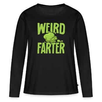 fart farting farting farting - Women's Premium Organic Long Sleeve Shirt - black - Front - Julia (174cm)