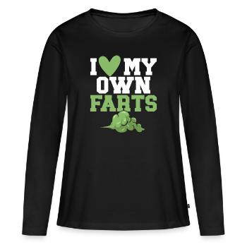 fart farting farting farting - Women's Premium Organic Long Sleeve Shirt - black - Front - Julia (174cm)